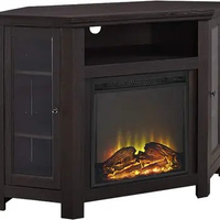 Alcott Classic Glass Door Fireplace Corner Entertainment Center TV Stand for TVs up to 55 Inches, 48 Inch, Espresso