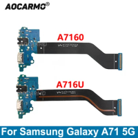 Aocarmo For Samsung Galaxy A71 5G SM- A716U A7160 USB Charging Port Charger Dock With Headphone Jack Connector Flex Cable