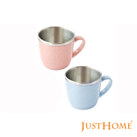 【Just Home】小麥纖維304不鏽鋼馬克杯(兒童餐具 兒童碗盤 兒童餐盤)