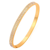 Gold/Silver plated Simplicity Copper Rhinestones Bracelet Bangle for Women Men