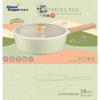妙管家 日式奈米銀紋陶瓷不沾炒鍋28cm HKWG-0428(附蓋)