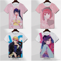 Tshirt Anime, Oshi no Ko, Atasan Lengan Pendek, Tee Cosplay, Hoshino Ai Arima Kana Kurokawa Akane, B