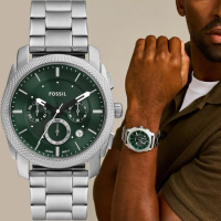 【FOSSIL】Machine 重裝計時手錶-綠/42mm 禮物 送禮 推薦(FS6079)