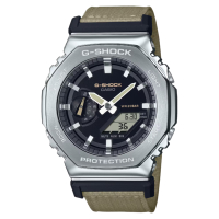 CASIO卡西歐 G-SHOCK八角布質編織雙顯錶(GM-2100C-5A)