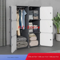Tủ nhựa để quần áo lắp ghép 6 ô đa năng - H2 Store