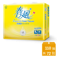 【週期購】春風抽取式衛生紙-山茶花柔韌感-110抽*12包*6串