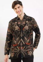 Elshanum Batik Gaharu Kemeja Batik Premium Pria Casual Modern Lengan Panjang