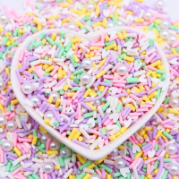 Candy Polymer Clay Slices 1mm Thin Sprinkles Long Cylindrical Hot Clay for Slime Supplies DIY Crafts Tiny Plastic Klei Accessory
