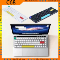 XINMENG C68 Mechanical Keyboard Laptop Wireless Bluetooth Tri-Mode USB Lightweight RGB Office Gamer E-sports PC Gaming Keyboard