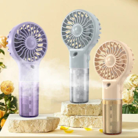 New Handheld Mini Air Conditioner USB Rechargeable Portable Humidifier Mist Cooler Cooling Spray Humidifier Fan for Home/Office