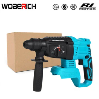 4 Function Brushless Cordless Electric Rotary Hammer Drill Rechargeable Hammer 26mm Impact Drill for 18V Makita Battery