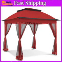 11'x11' Gazebo for Patios Gazebo Canopy Tent with Sidewalls Outdoor Gazebo with Mosquito Netting Canopy Shelter