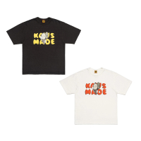 Kaws x Human Made 胸前人偶文字 白色/黑色 限定款 T恤 上衣 XX27TE014