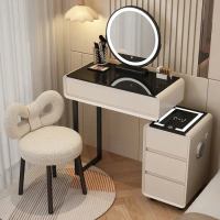[Tặng ghế ] Bàn trang điểm thông minh BP08 size 60cm có đèn led, Bàn phấn có sạc không dây cao cấp, 