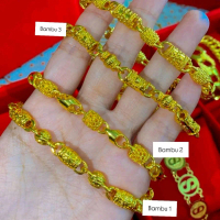 Gelang rantai bambu bangkok lapis emas24k