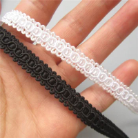 5Meters Curve Nylon Lace Trim Centipede Braided Ribbon White Fabric Clothes Sewing Supplies Craft Accessories Width 8mm Black