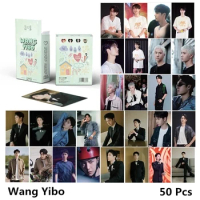 50Pcs/Set Wang Yibo , Xiao Zhan Laser Lomo Card Figure Photocard Fans Collection Gift
