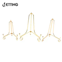 1pc Gold Iron Display Stand Craft Bracket Book Holder Photo Pedestal Bowl Dish Frame Picture Plate Rack Easel Storage Decoration
