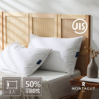 MONTAGUT-大韓JIS50%羽絨毛枕(75x45cm)H15cm-1入