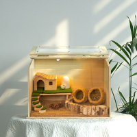 飼養缸 實木蘆丁雞飼養箱育雛養殖恒溫全景透明式造景箱倉鼠寵物用品籠子