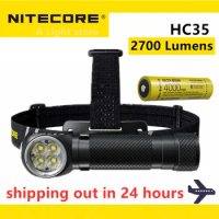 Nitecore HC35 Headlamp metal headlight running hunting headlamp camping headlamp Spotlight powerful flashlight Fishing headlight