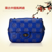 肩背包真皮側背包-復古中國風刺繡鏈條牛皮女包包母親節禮物73rl48【獨家進口】【米蘭精品】
