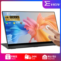 EVICIV 4K Portable Monitor 15.6" Touchscreen with Gravity Sensor Automatic Rotation 100% Adobe RGB UHD 3840 x2160 Gaming Display