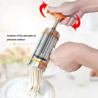 7 Noodle Mold Hand Crank Fast Pressing Pasta Machine Pasta Maker Manual Ergonomic Handheld Fettuccine Pasta Maker Kitchen tool