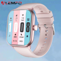 LEMFO Smart Watch 2024 Bluetooth Call Music Smart Watches For Men 2.01" Full Touch Dial Fitness Tracker Waterproof Smartwatch