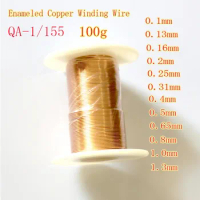 0.10mm 0.25mm 0.31mm 1.0mm 1.3mm Copper Wire Magnet Wire Enameled Copper Winding Wire Coil Copper Wire Winding Wire Weight 100g