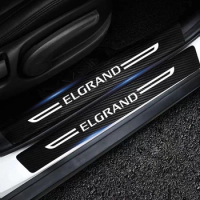 Car Door Threshold Decals for Nissan Elgrand Emblem Carbon Fiber Anti Scratch Dirty Stickers Protective Film Decoration Strip