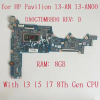 DA0G7DMB8D0 Mainboard For HP Pavilion 13-AN 13-AN00 Laptop Motherboard With I3 I5 I7 8th Gen CPU RAM: 8GB L42277-601 L37350-601