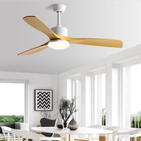 36/42/52 Inch white Black 3 ABS Blade Pure Copper DC 35W Motor Ceiling Fan With 24W LED Light Support Remote Control