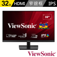 ViewSonic 優派 VA3209-MH 32型 IPS FHD 75Hz 平面窄邊框螢幕(內建喇叭/4ms)