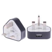 Portable 3 Pin USB Charger UK Plug Wall Adapter With 1 Ports Travel Charging Device