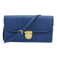 【二手名牌BRAND OFF】Salvatore Ferragamo 費拉格慕【再降價】藍色 牛皮 斜肩背包