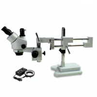 Double Boom Stand 7X-45X Zoom Mobile Phone Microscope Stereoscopic