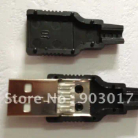 3-Piece A/M 4 pin USB Male Plug Connector Black Plasitc Handle Cover 60 pcs per lot hot sale