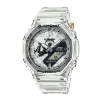 【CASIO 卡西歐 】G-SHOCK 40週年限定 獨特透視錶面 半透明 八角形錶殼 GA-2140RX-7A_45.4mm