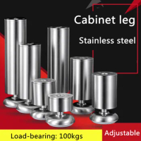 2pcs 3.5cm-30cm Height Adjustable Furniture Legs Feet Cabinet Legs Stainless Steel Table Sofa Metal Foot With Screws