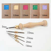 Wooden Handle Embroidery Stitch Pen DIY Craft Adjustable Punch Needle Tool Stitching Applique Poking Cross Stitch Tools