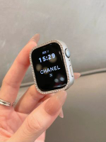 全城熱賣 - 鑲鑽PC邊框硬殼適用蘋果手錶s11通用iwatchs10半包保護殼華為FIT4星光色適用：紅米watch4