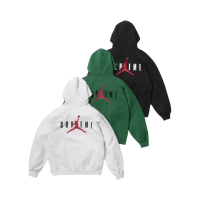 【NIKE 耐吉】Supreme x Jordan Hoodie 帽踢 淺灰/綠色 HF0836
