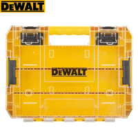 DEWALT DT70839 Tough Case (Large) with Divider Organizer Tool Box Transparent Lid Screws Bits Accessory Stacking Storage Case