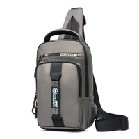 Tas Selempang Pria Keren Multifungsi Sport USB Charge Fashion Slempang Waterproof TS713 702 Gold