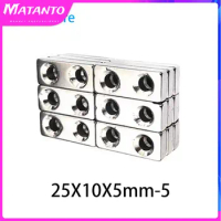 2/5/10/15/20/50PCS 25x10x5-5mm Countersunk Hole 5mm Block Permanent Neodymium Magnet 25x10x5-5 Search Magnet Strong 25*10*5-5