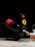 實木紅酒架擺件創意酒瓶架現代簡約葡萄酒架客廳酒柜擺設裝飾品