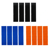 4 Pieces Ultralight EVA Diamond Groove Surfboard Skimboard Traction Pad Tail Pads Bar Grips - Black / Orange / Blue