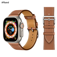 Leather strap For Apple watch band 44mm 45mm 49mm 41mm 40mm Accessorie wristband correa bracelet iWatch series 5 6 SE 7 8 ultra