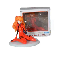 SEGA Original NEON GENESIS EVANGELION Anime Figure Asuka Langley Soryu Sitting Posture Action Figure Toys for Kids Gift Model